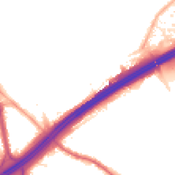 Night-time road noise heatmap for M45 6BD