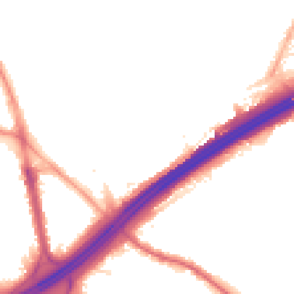 Night-time road noise heatmap for M45 6BE
