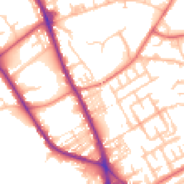 Daytime road noise heatmap for M45 6BG