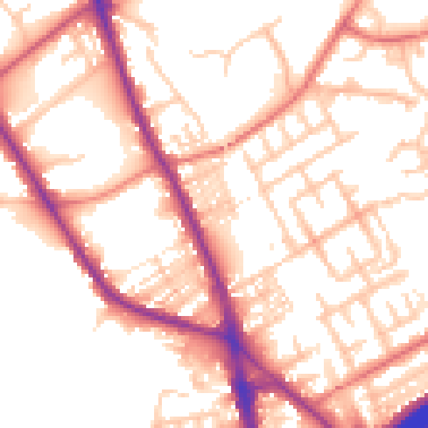 Daytime road noise heatmap for M45 6BH