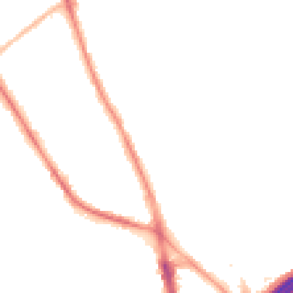Night-time road noise heatmap for M45 6BH