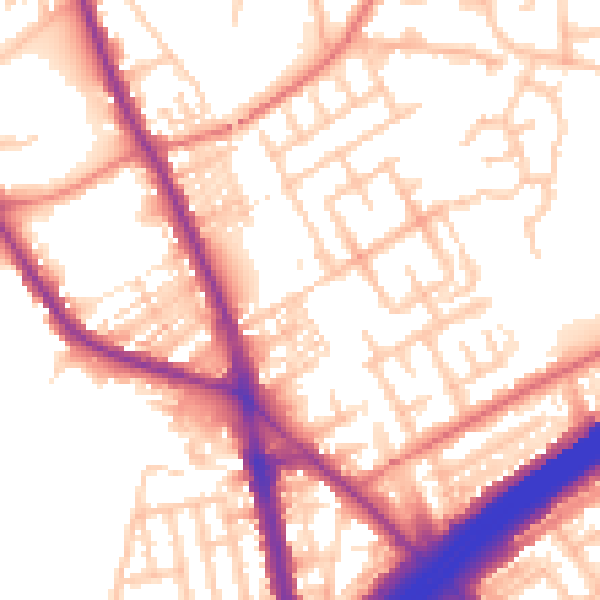 Daytime road noise heatmap for M45 6BL