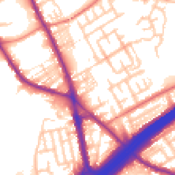 Daytime road noise heatmap for M45 6BP