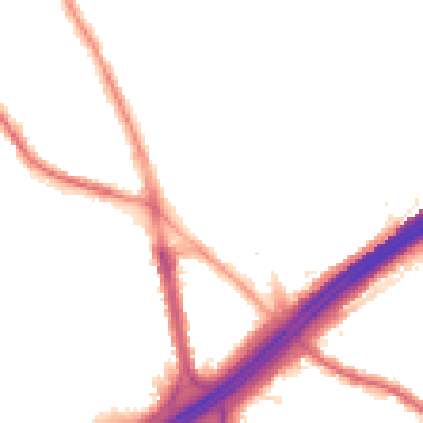 Night-time road noise heatmap for M45 6BQ