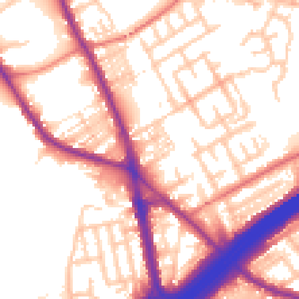 Daytime road noise heatmap for M45 6BT