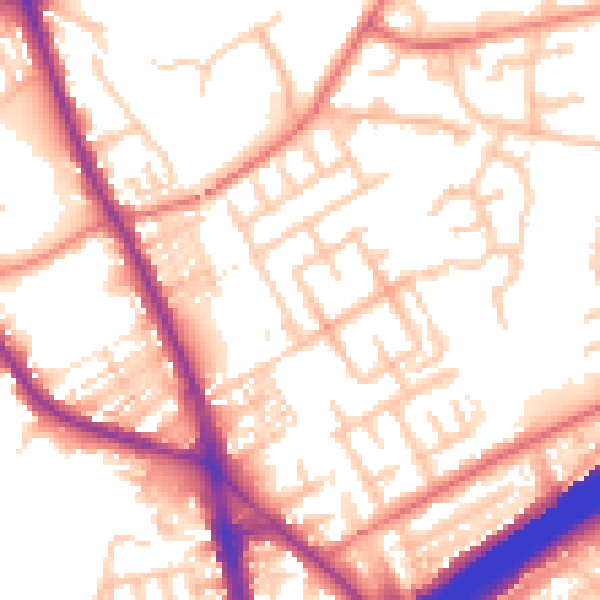 Daytime road noise heatmap for M45 6BX