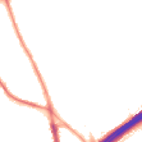 Night-time road noise heatmap for M45 6BX