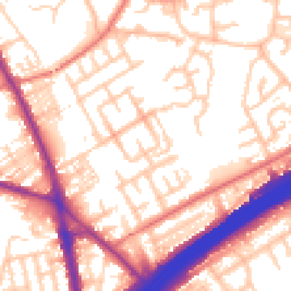Daytime road noise heatmap for M45 6DB