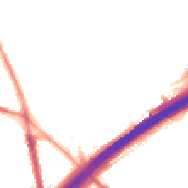 Night-time road noise heatmap for M45 6DE