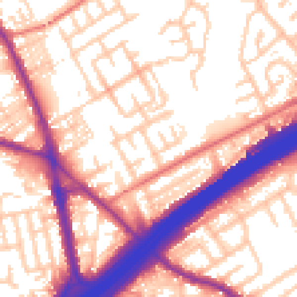Daytime road noise heatmap for M45 6DF