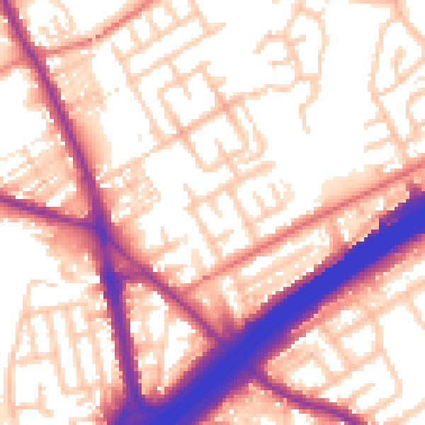 Daytime road noise heatmap for M45 6DL