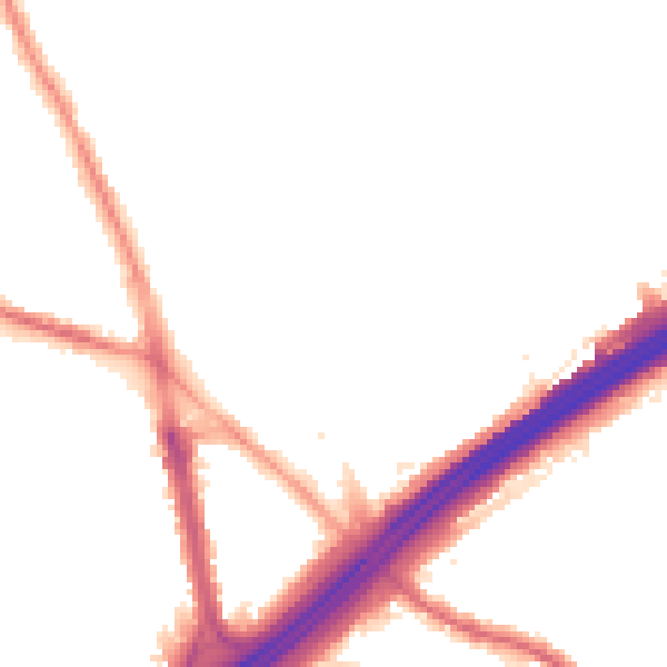 Night-time road noise heatmap for M45 6DL