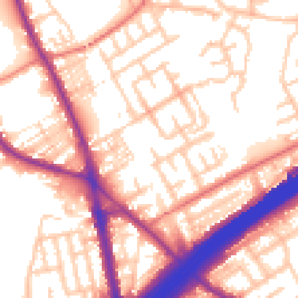 Daytime road noise heatmap for M45 6DN