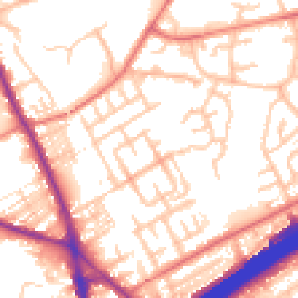 Daytime road noise heatmap for M45 6DQ