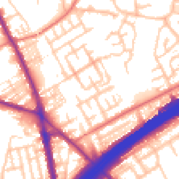 Daytime road noise heatmap for M45 6EA