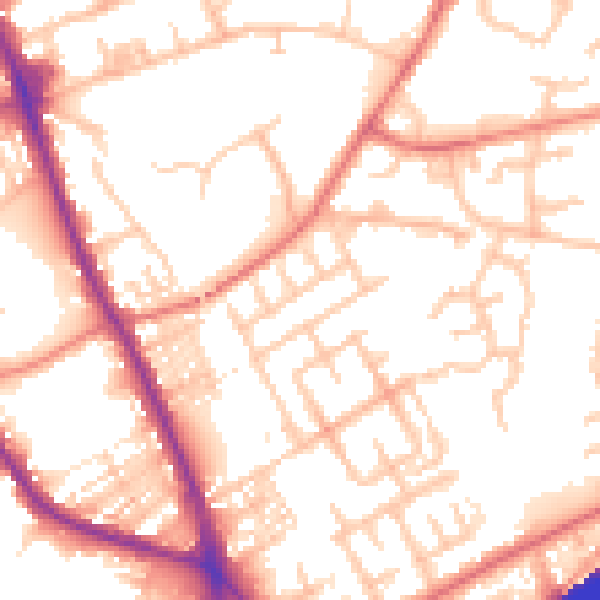 Daytime road noise heatmap for M45 6ED