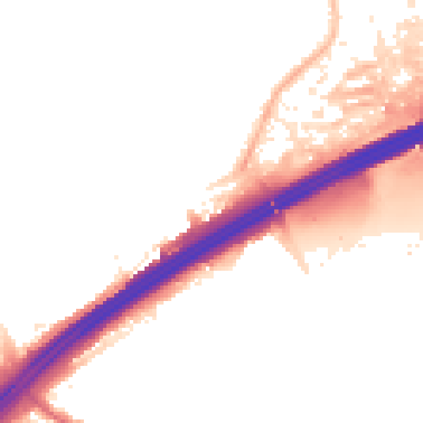 Night-time road noise heatmap for M45 6EJ