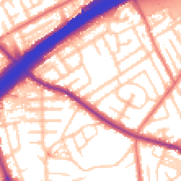 Daytime road noise heatmap for M45 6TE