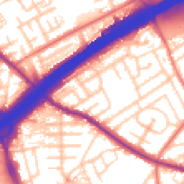 Daytime road noise heatmap for M45 6TW