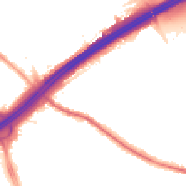 Night-time road noise heatmap for M45 6TW