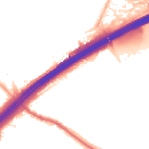 Night-time road noise heatmap for M45 6TY