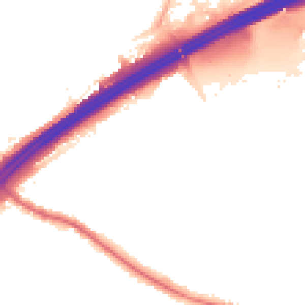 Night-time road noise heatmap for M45 6UD