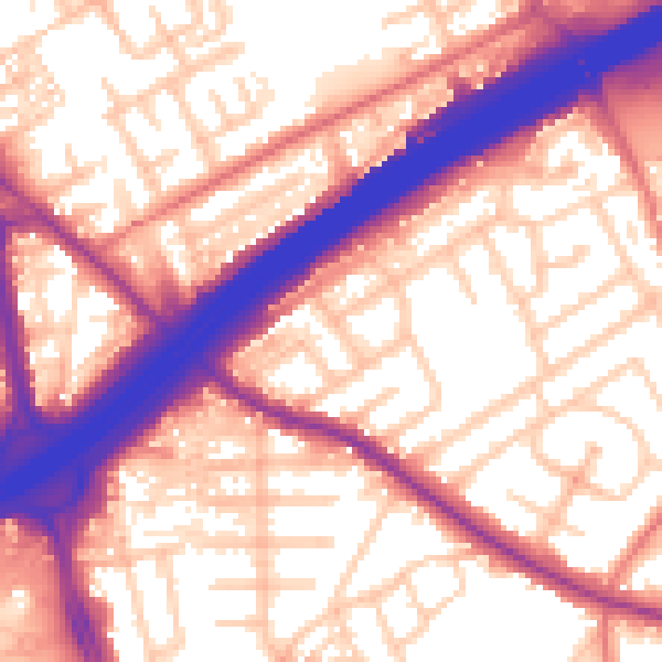 Daytime road noise heatmap for M45 6UP