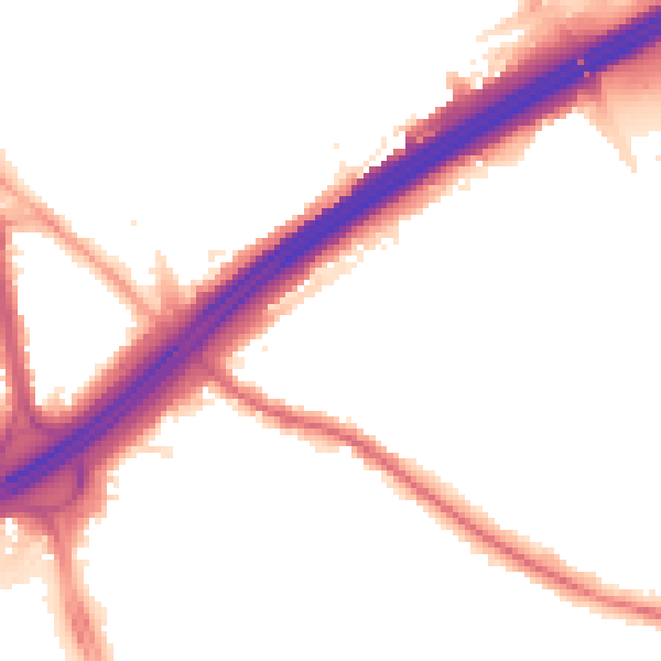 Night-time road noise heatmap for M45 6UP