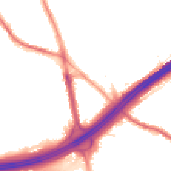 Night-time road noise heatmap for M45 7AW