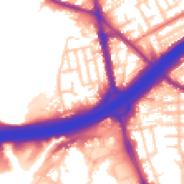 Daytime road noise heatmap for M45 7BL