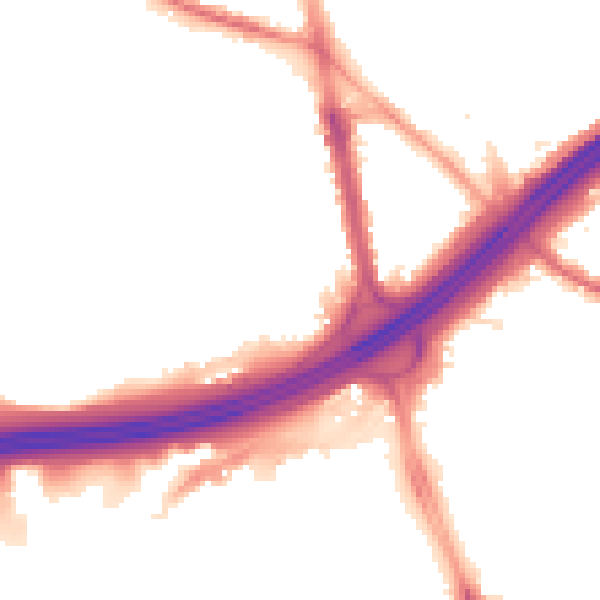 Night-time road noise heatmap for M45 7BL