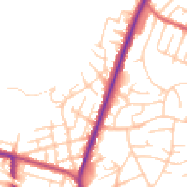 Daytime road noise heatmap for M45 7DL