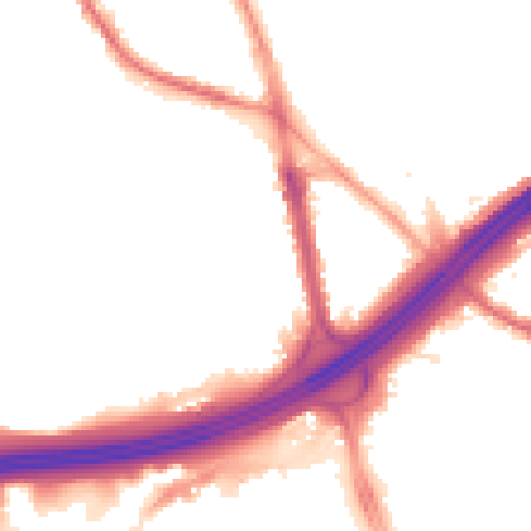 Night-time road noise heatmap for M45 7EW