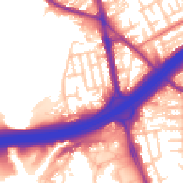 Daytime road noise heatmap for M45 7FP
