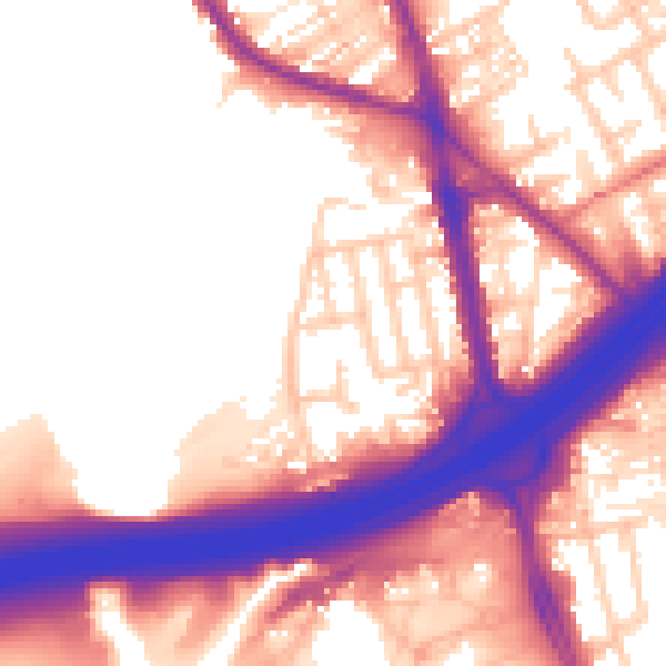 Daytime road noise heatmap for M45 7HW
