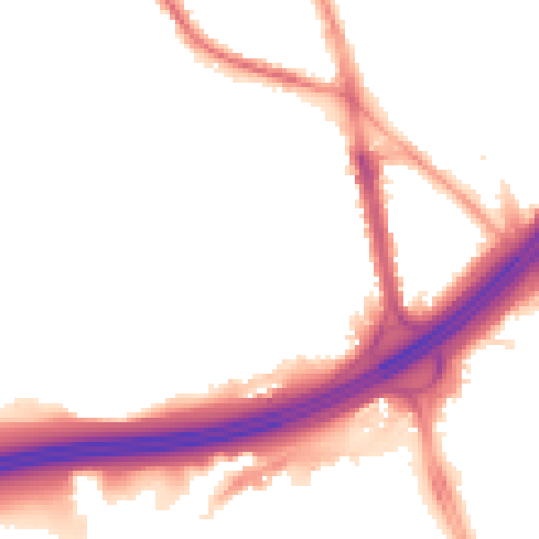 Night-time road noise heatmap for M45 7HW