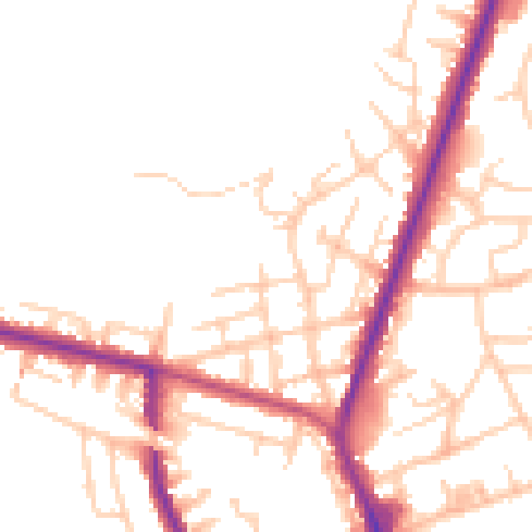 Daytime road noise heatmap for M45 7JE