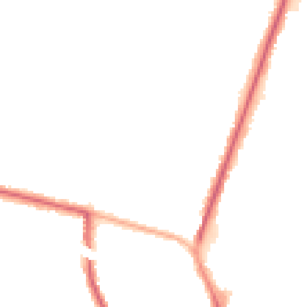 Night-time road noise heatmap for M45 7JE