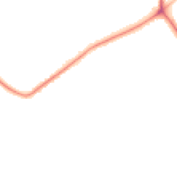 Night-time road noise heatmap for M45 7JG