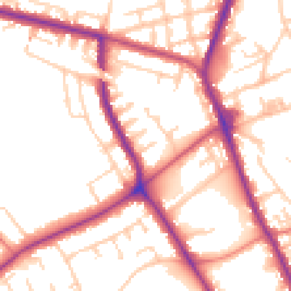 Daytime road noise heatmap for M45 7JR