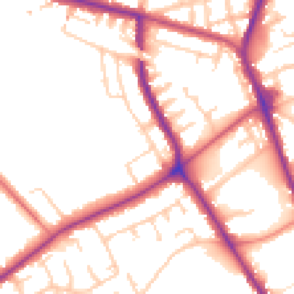 Daytime road noise heatmap for M45 7NJ