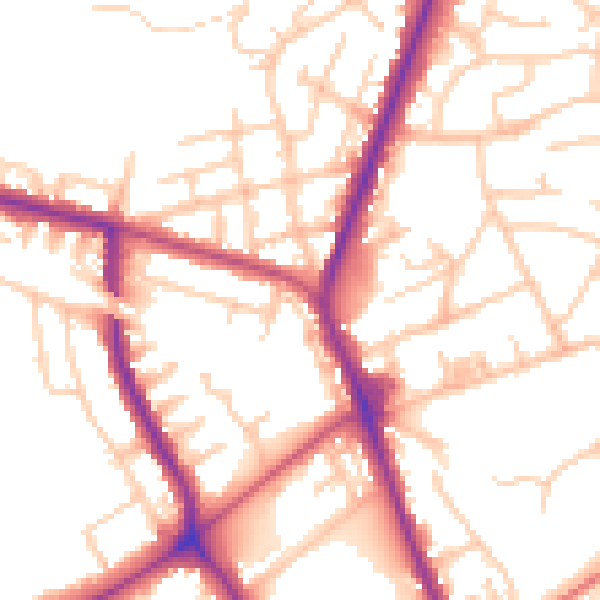 Daytime road noise heatmap for M45 7QT