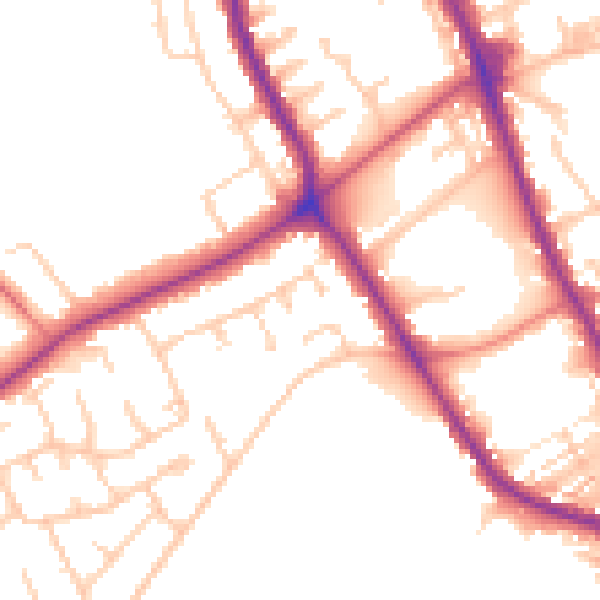 Daytime road noise heatmap for M45 7UB