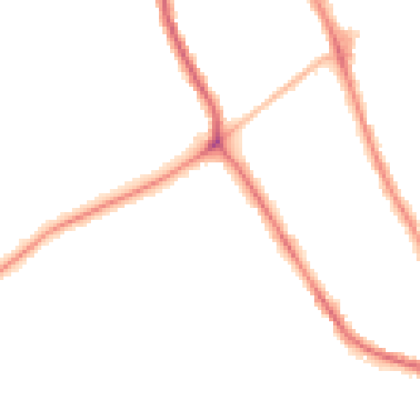 Night-time road noise heatmap for M45 7UB
