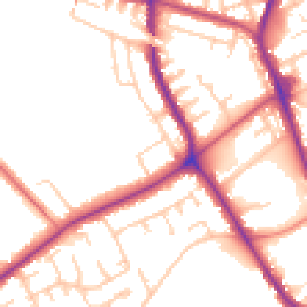 Daytime road noise heatmap for M45 7WJ