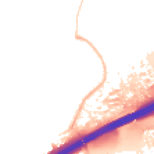Night-time road noise heatmap for M45 8FR
