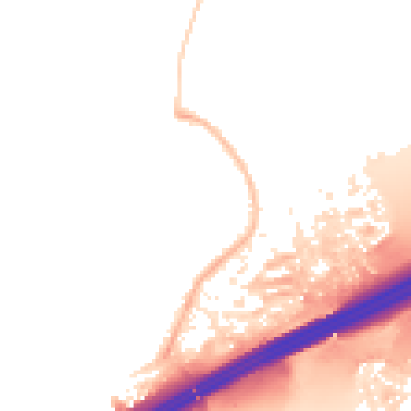 Night-time road noise heatmap for M45 8FW