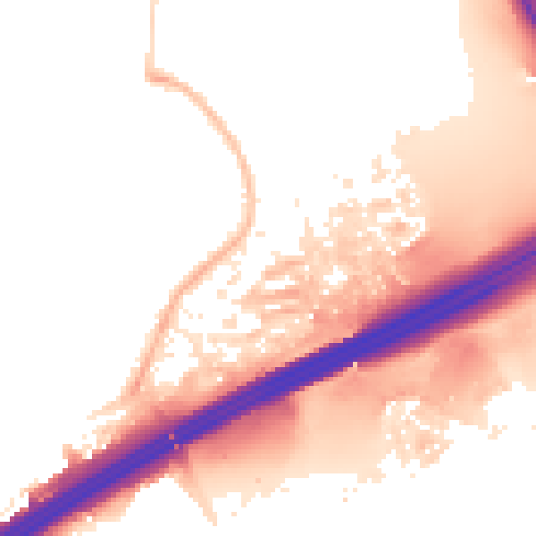 Night-time road noise heatmap for M45 8GA