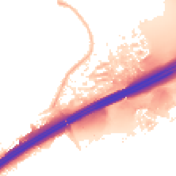 Night-time road noise heatmap for M45 8GJ