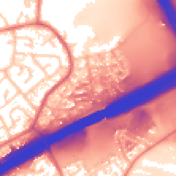 Daytime road noise heatmap for M45 8HG